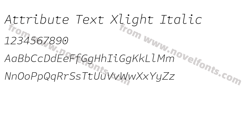 Attribute Text Xlight ItalicPreview