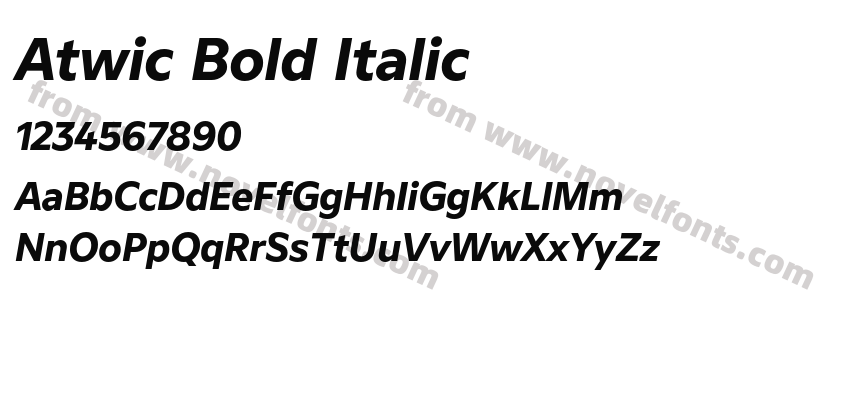 Atwic Bold ItalicPreview