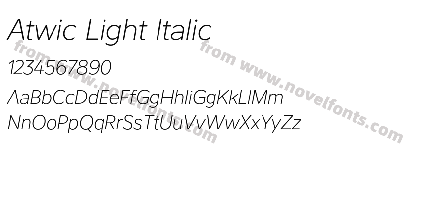 Atwic Light ItalicPreview