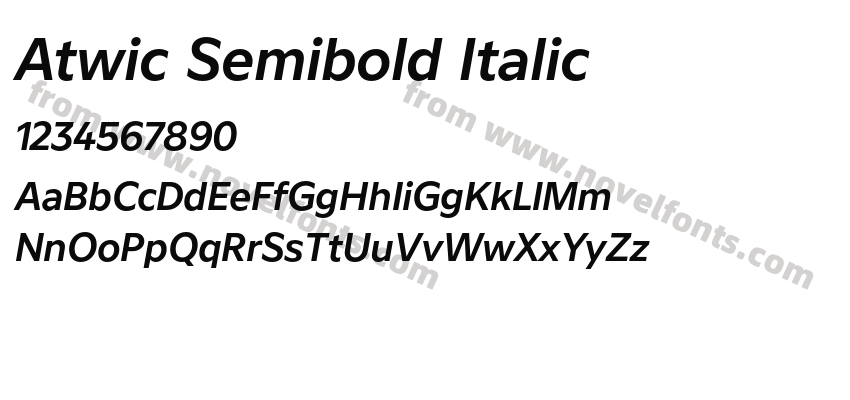 Atwic Semibold ItalicPreview