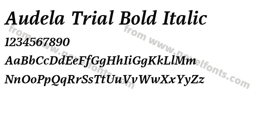 Audela Trial Bold ItalicPreview