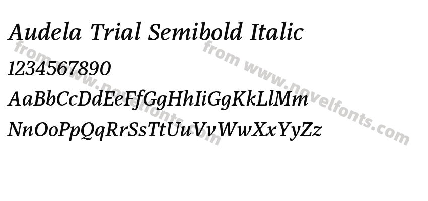Audela Trial Semibold ItalicPreview