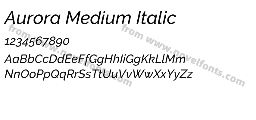 Aurora Medium ItalicPreview