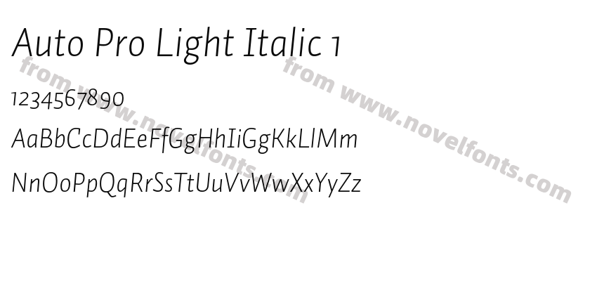 Auto Pro Light Italic 1Preview