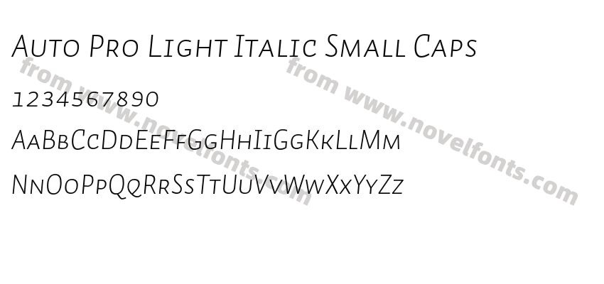 Auto Pro Light Italic Small CapsPreview
