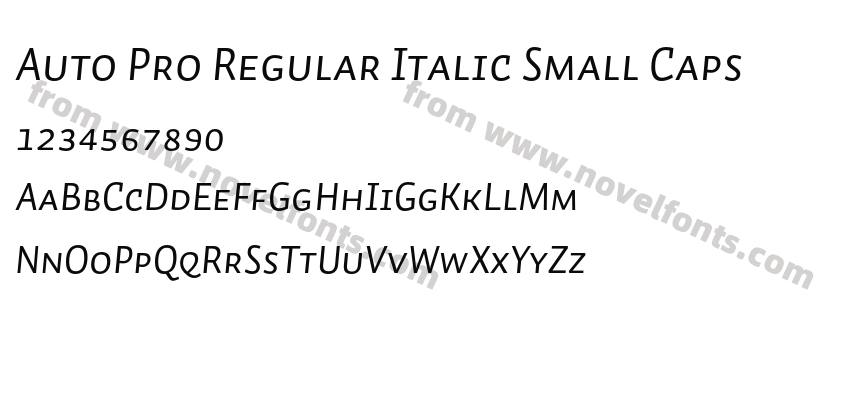 Auto Pro Regular Italic Small CapsPreview