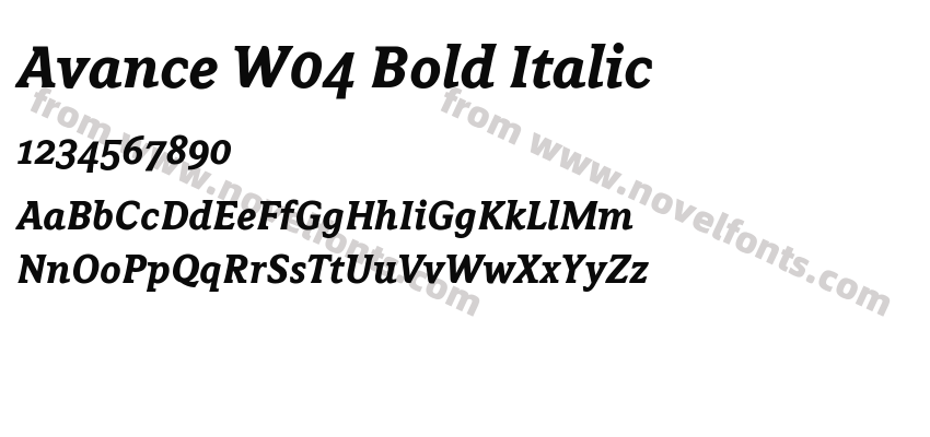 Avance W04 Bold ItalicPreview
