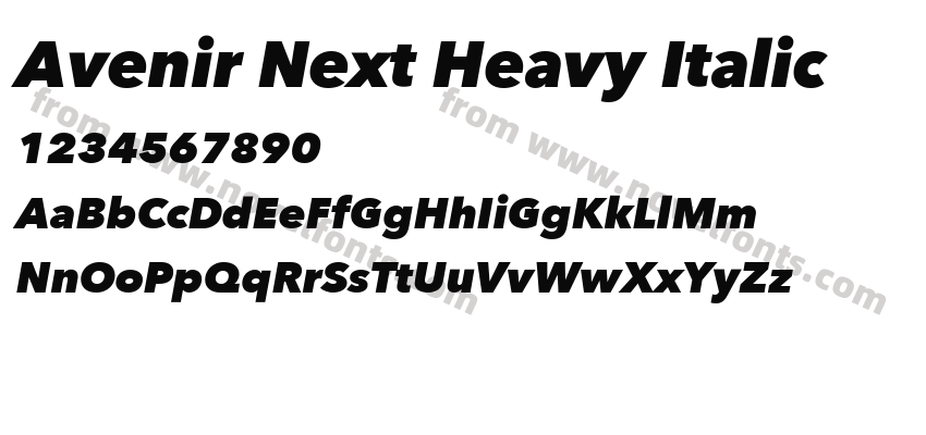 Avenir Next Heavy ItalicPreview