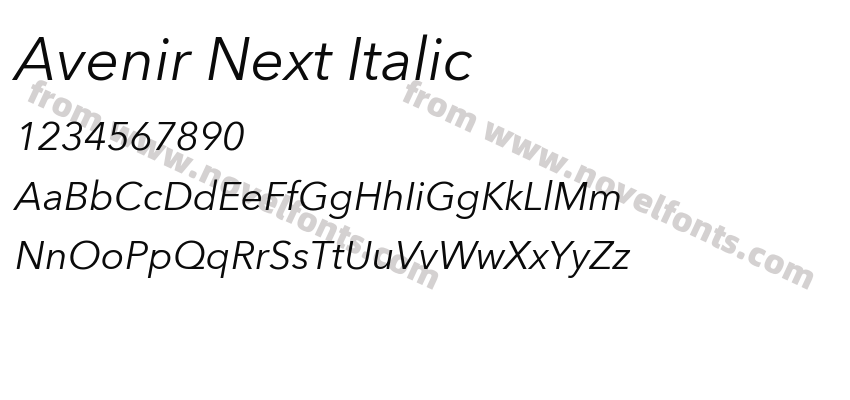 Avenir Next ItalicPreview