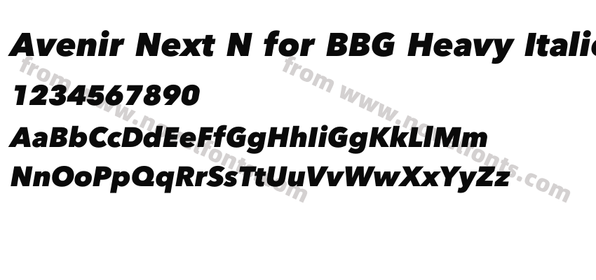 Avenir Next N for BBG Heavy ItalicPreview