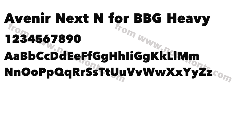 Avenir Next N for BBG HeavyPreview