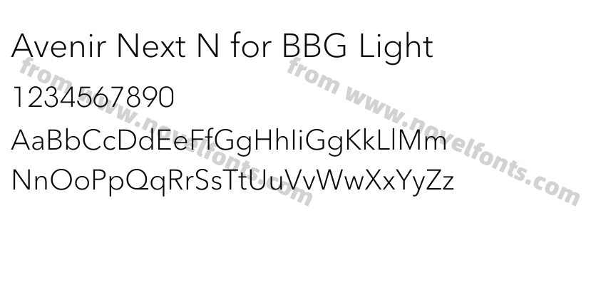 Avenir Next N for BBG LightPreview