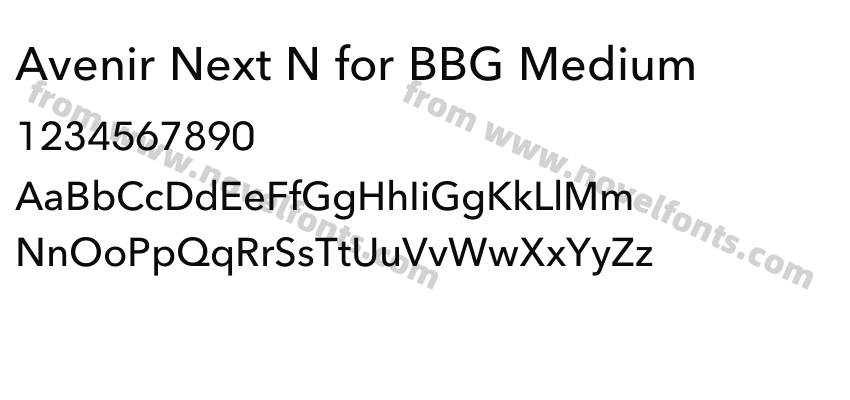 Avenir Next N for BBG MediumPreview