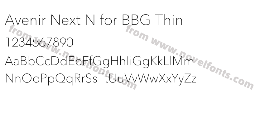 Avenir Next N for BBG ThinPreview