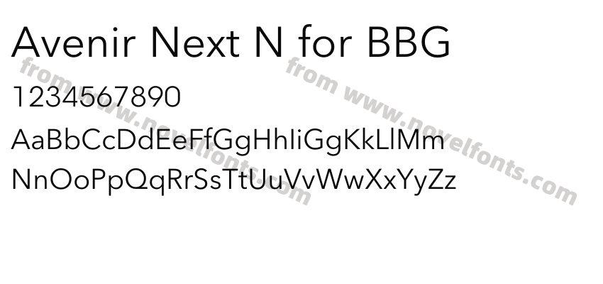 Avenir Next N for BBGPreview
