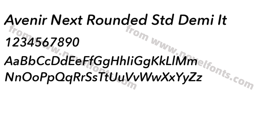 Avenir Next Rounded Std Demi ItPreview