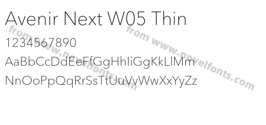 Avenir Next W05 ThinPreview