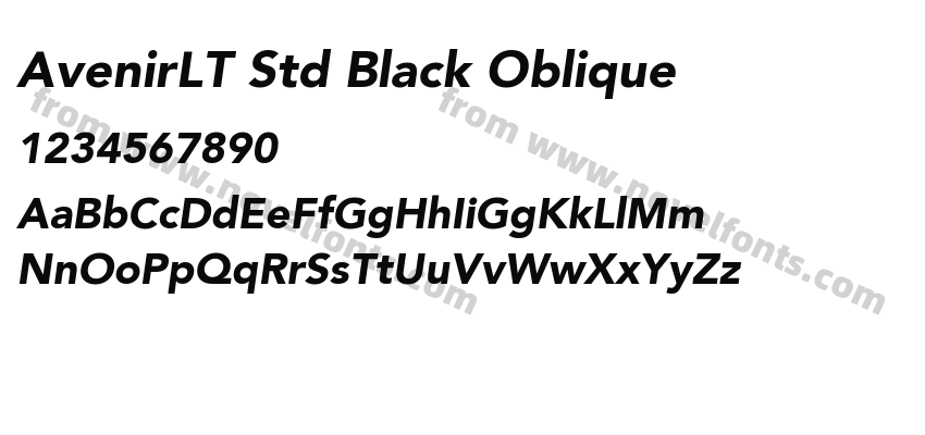 AvenirLT Std Black ObliquePreview