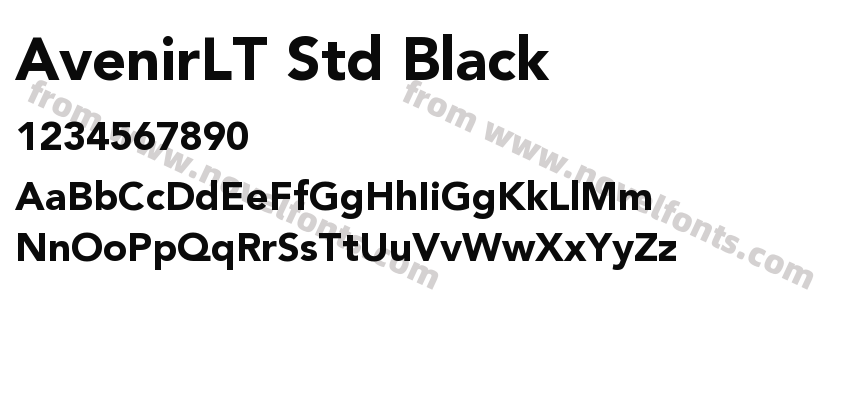 AvenirLT Std BlackPreview