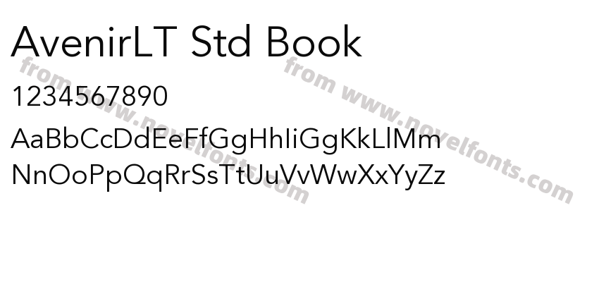 AvenirLT Std BookPreview