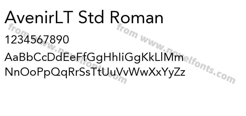 AvenirLT Std RomanPreview