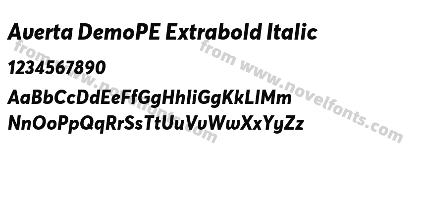 Averta DemoPE Extrabold ItalicPreview