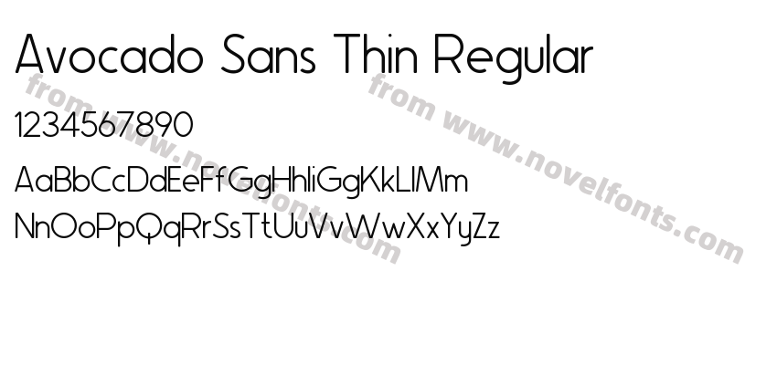 Avocado Sans Thin RegularPreview