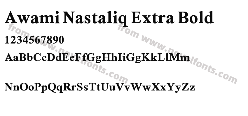 Awami Nastaliq Extra BoldPreview
