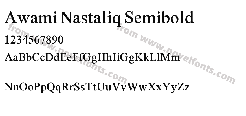 Awami Nastaliq SemiboldPreview