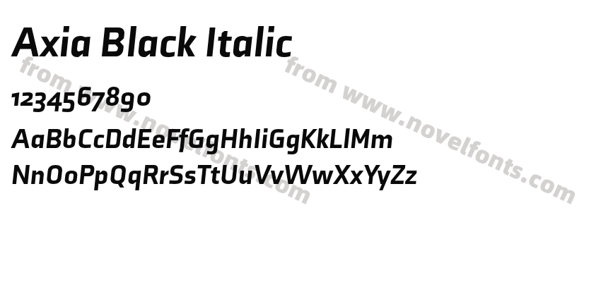 Axia Black ItalicPreview