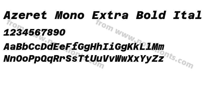 Azeret Mono Extra Bold ItalicPreview