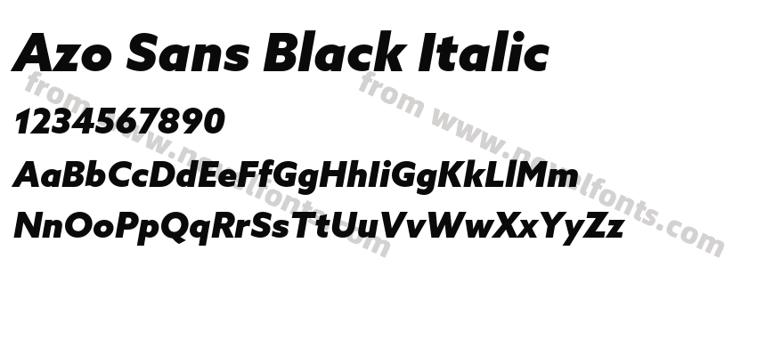 Azo Sans Black ItalicPreview