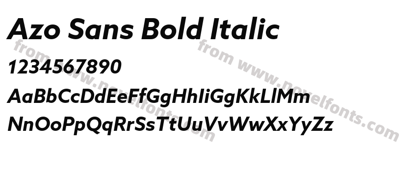 Azo Sans Bold ItalicPreview