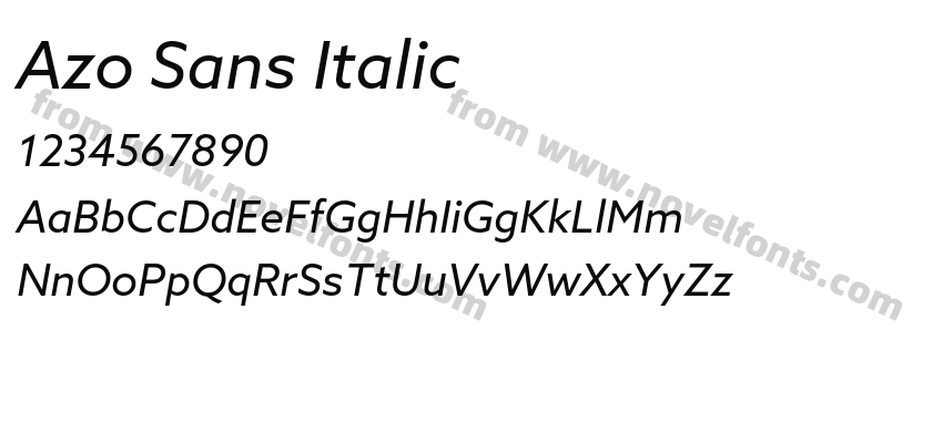 Azo Sans ItalicPreview