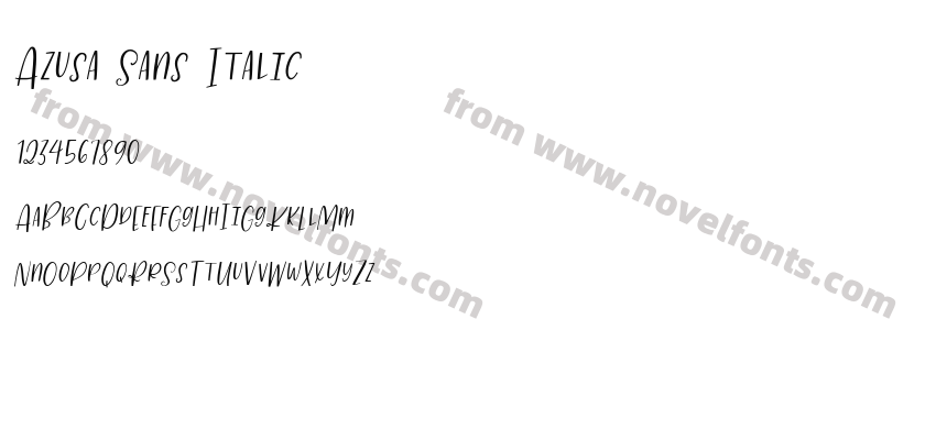 Azusa Sans ItalicPreview