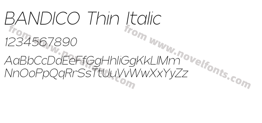 BANDICO Thin ItalicPreview