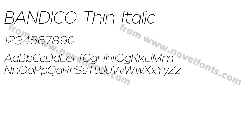 BANDICO Thin ItalicPreview