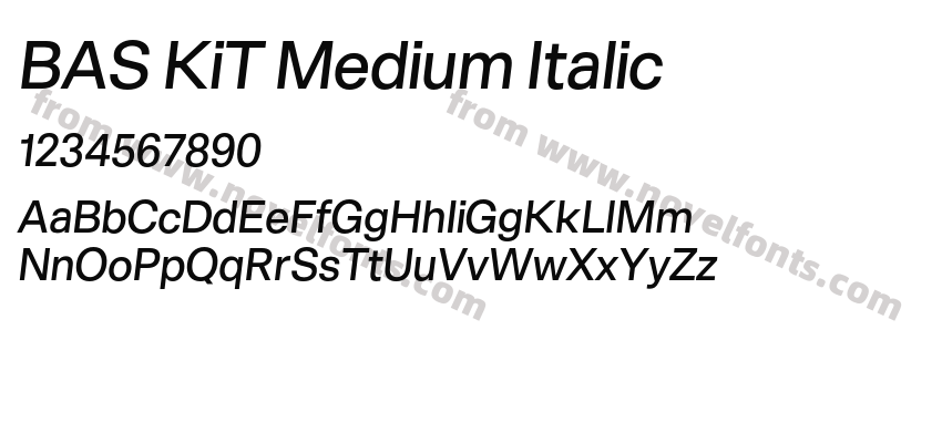 BAS KiT Medium ItalicPreview