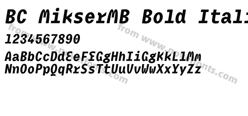 BC MikserMB Bold ItalicPreview