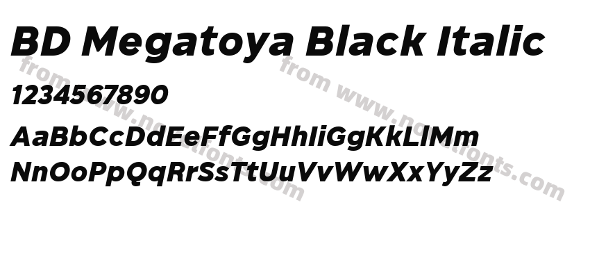 BD Megatoya Black ItalicPreview