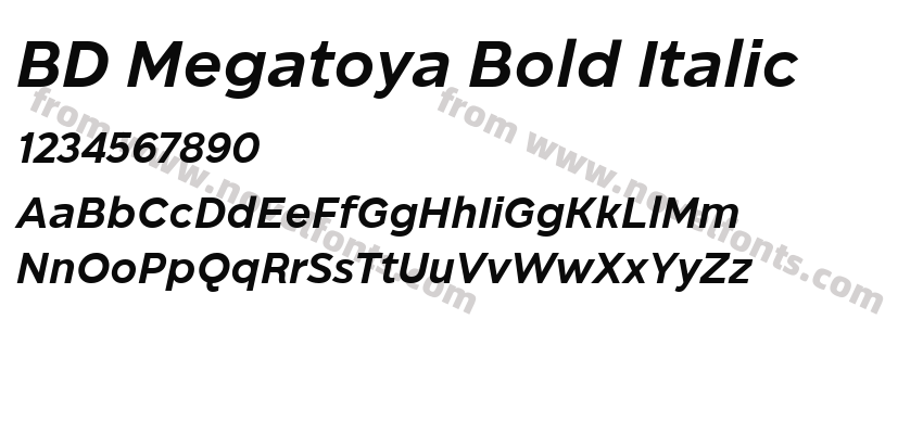 BD Megatoya Bold ItalicPreview