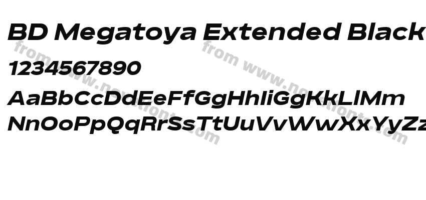 BD Megatoya Extended Black ItalicPreview