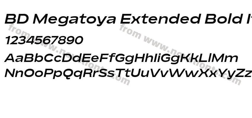 BD Megatoya Extended Bold ItalicPreview