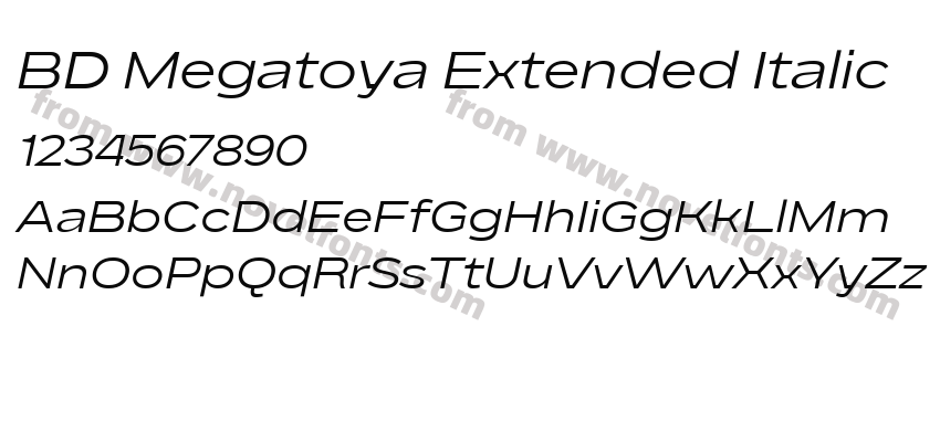 BD Megatoya Extended ItalicPreview