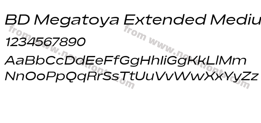 BD Megatoya Extended Medium ItalicPreview
