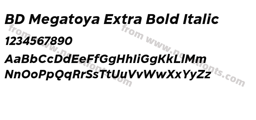 BD Megatoya Extra Bold ItalicPreview
