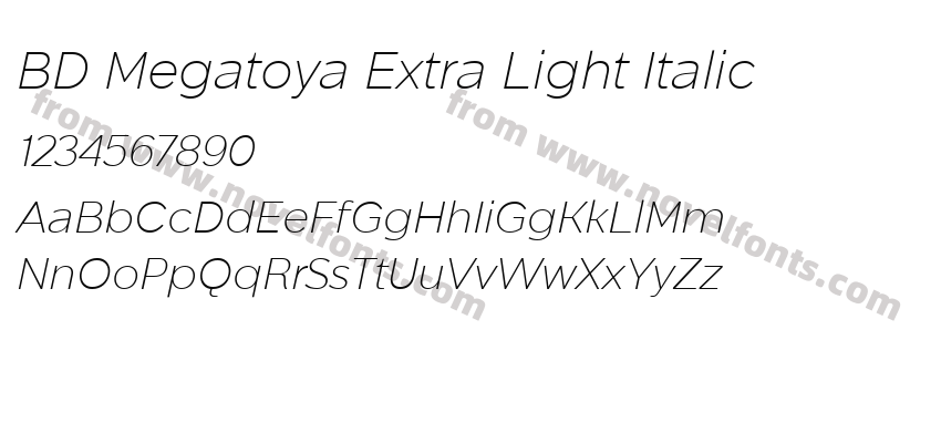 BD Megatoya Extra Light ItalicPreview