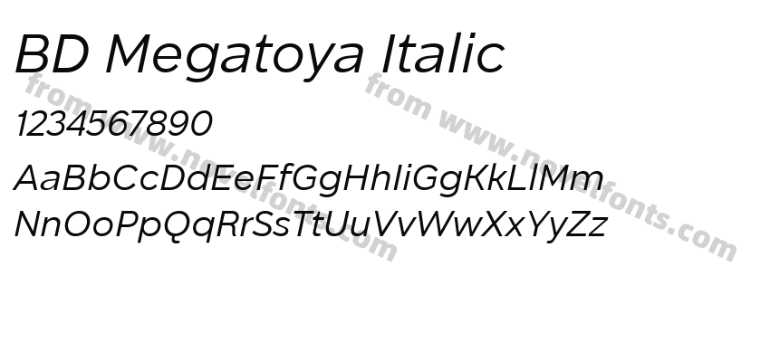 BD Megatoya ItalicPreview