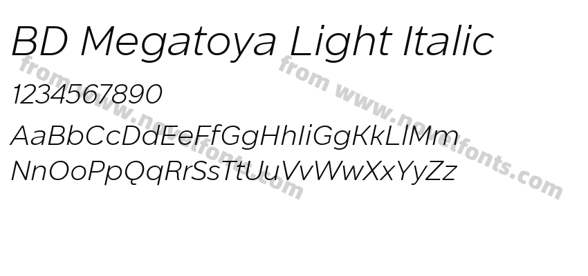 BD Megatoya Light ItalicPreview