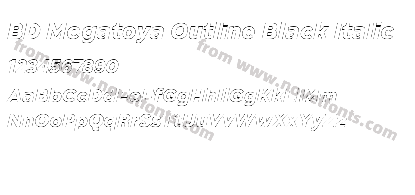 BD Megatoya Outline Black ItalicPreview